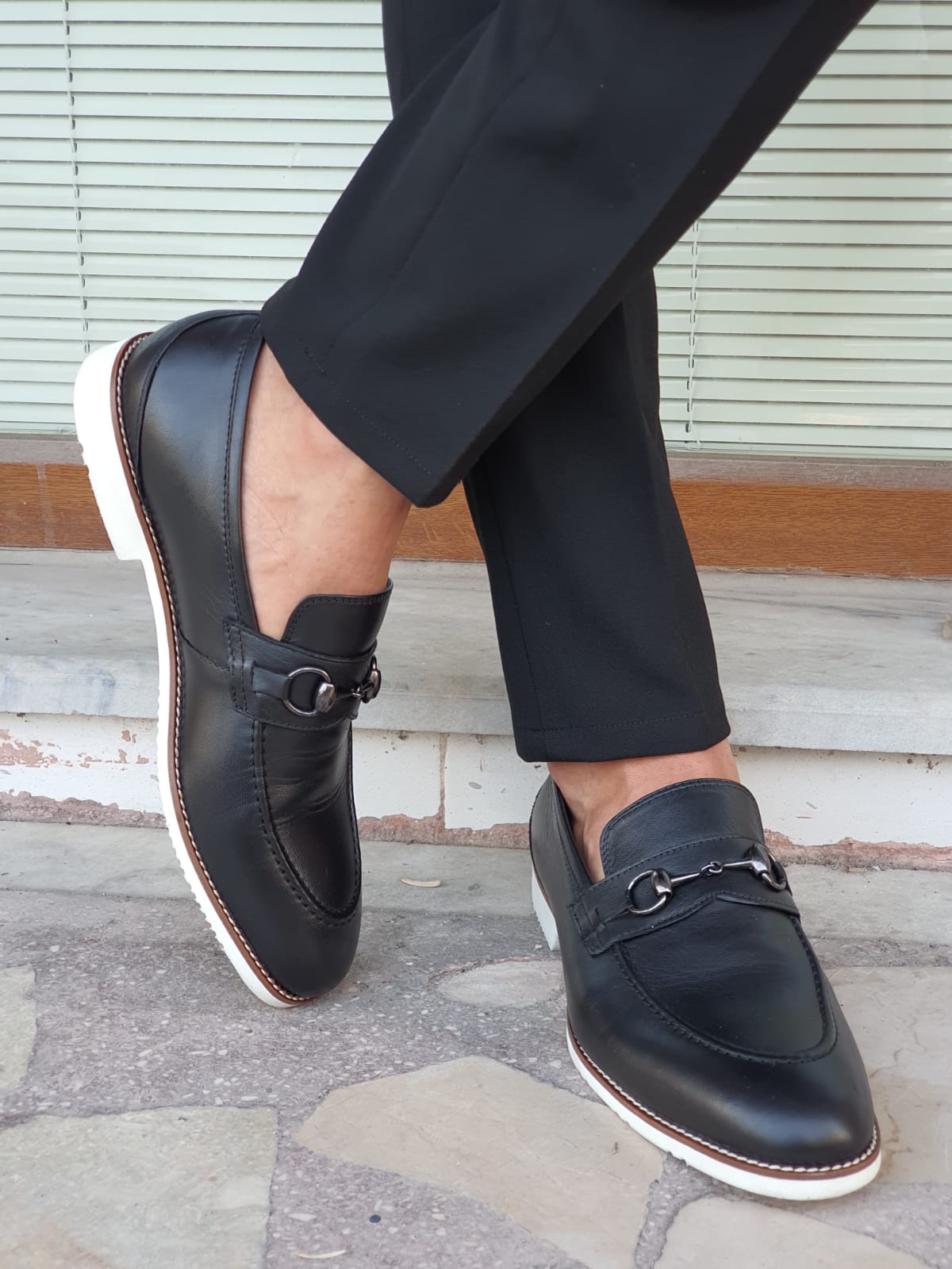 Montreal Black Bit Loafers - Elegant Leather Footwear for Men