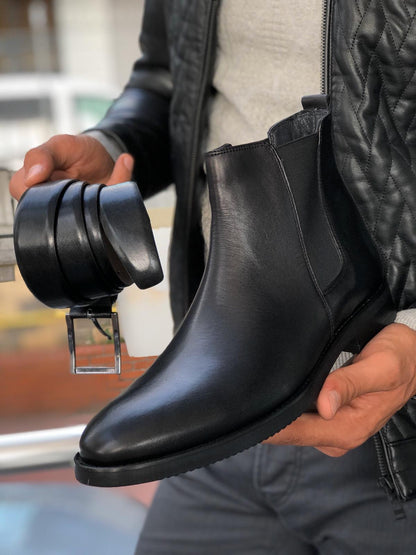 Aqua Black Chelsea Boots