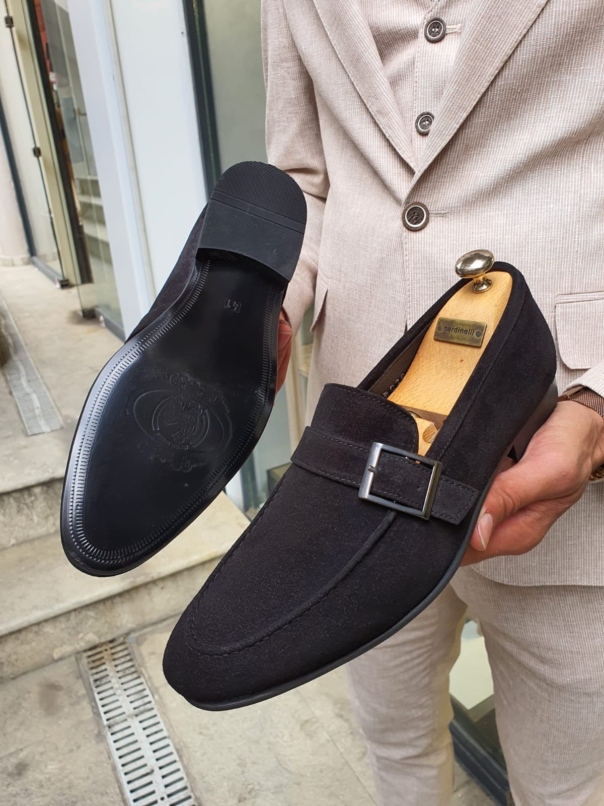 Henderson Black Suede Buckle Loafers: Elegant Comfort for Every Occasion