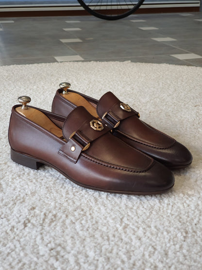 Berton Brown Penny Loafers - Timeless Leather Elegance