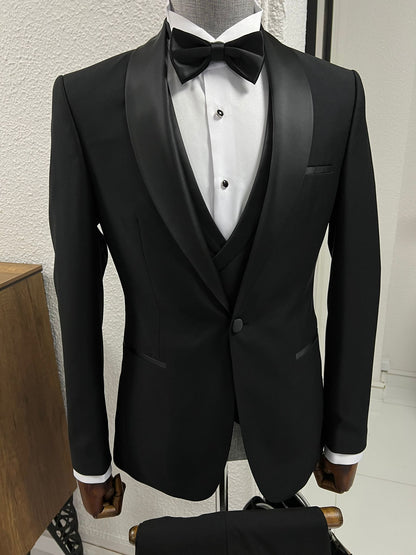 Lenzi Slim Fit Black Party Tuxedo for Men