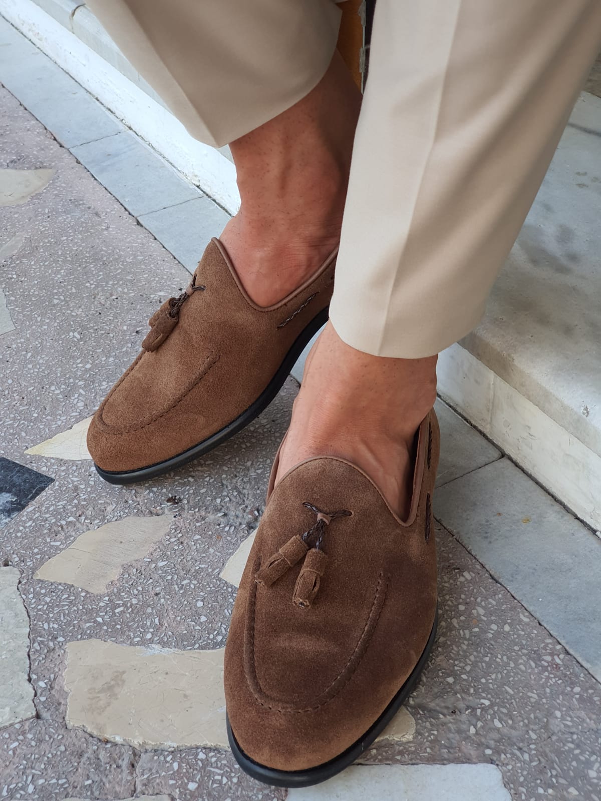 Cole Brown Suede Tassel Loafers - Elegant Comfort for Every Occasion
