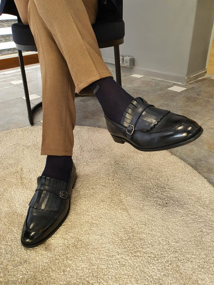 Torino Dark Blue Kilt Loafers