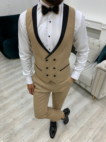 Lazio Golden Slim Fit Peak Lapel Tuxedo for Distinct Elegance