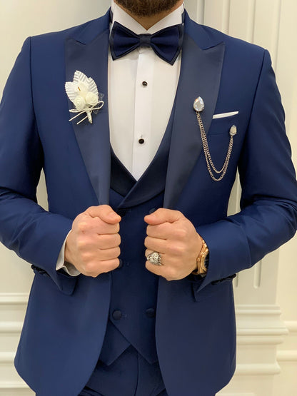 Perris Indigo Slim Fit Tuxedo - The Ultimate Formalwear Statement