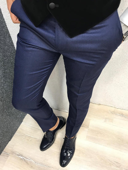 Acacia Navy Blue Patterned Tuxedo