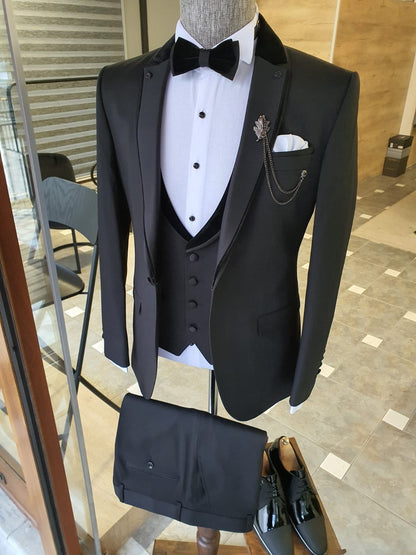 Montreal Black Slim Fit Notch Lapel Tuxedo